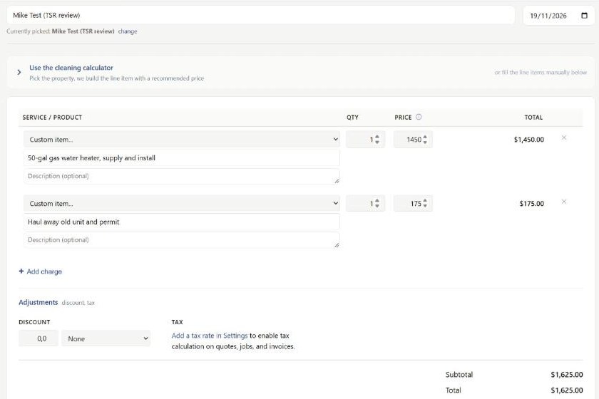 Quote builder